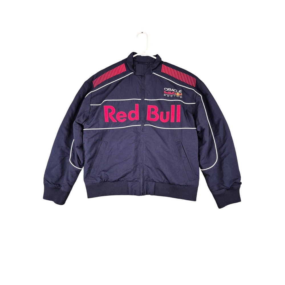 Hollister Oracle Red Bull Racing Bomber Jacket Navy Blue Mens XS F1 Racing